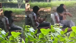 Delhi Young Couple GF Boobs In Park Outdoor HD